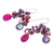 Multi-gemstone dangle earrings, 'Sugar Berry' - Hand Crafted Cultured Pearl and Garnet Dangle Earrings