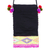Cotton-blend sling bag, 'Hmong Friend' - Hmong Cross-Stitch Sling Bag with Pop-Pom Accent