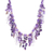 Multi-gemstone waterfall necklace, 'Lavender Ocean' - Thai Cultured Pearl and Amethyst Waterfall Necklace