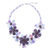 Multi-gemstone pendant necklace, 'Thai Twilight' - Agate and Garnet Pendant Necklace with Floral Motif (image 2d) thumbail