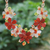 Multi-gemstone pendant necklace, 'Thai Sunrise' - Quartz and Jasper Pendant Necklace with Floral Motif