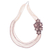 Cultured pearl and rhodonite statement necklace, 'Magnificent Bouquet' - Natural Rhodonite and Cultured Pearl Necklace (image 2c) thumbail