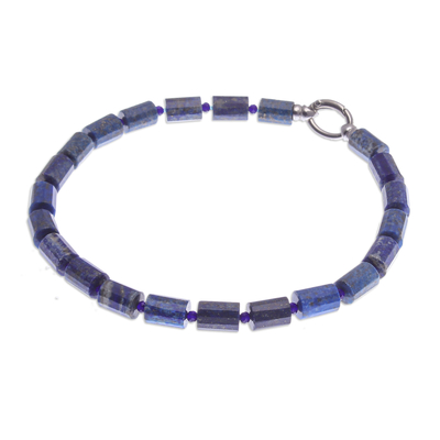 Collar con cuentas de lapislázuli - Collar artesanal de lapislázuli