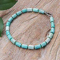 Amazonite beaded necklace, 'Aqua Sea'