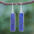 Lapis lazuli dangle earrings, 'Indigo Night' - Artisan Crafted Lapis Lazuli Earrings (image 2) thumbail