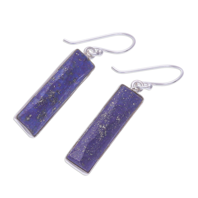 Pendientes colgantes de lapislázuli, 'Indigo Night' - Pendientes de lapislázuli artesanales