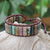 Agate macrame wristband bracelet, 'Pillars of Earth' - Hand-Knotted Agate Macrame Wristband Bracelet (image 2) thumbail