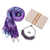 Curated gift box, 'Violet Spring' - Thai Purple Cotton Scarves with Gemstone Jewelry Set
