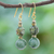 Multi-gemstone dangle earrings, 'Juniper Dream' - Beaded Earrings with Jade and Hematite