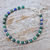 Azure-malachite beaded bracelet, 'Petite Flower' - Handmade Azure-Malachite Bracelet (image 2) thumbail