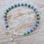Azure-malachite beaded bracelet, 'Petite Flower' - Handmade Azure-Malachite Bracelet (image 2b) thumbail