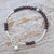 Garnet beaded charm bracelet, 'Zen Moment' - Sterling Silver and Garnet Bracelet