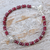 Garnet and silver pendant bracelet, 'Khao River Charm' - Beaded Hill Tribe Bracelet with Garnets (image 2) thumbail