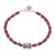 Garnet and silver pendant bracelet, 'Khao River Charm' - Beaded Hill Tribe Bracelet with Garnets thumbail