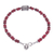 Garnet and silver pendant bracelet, 'Khao River Charm' - Beaded Hill Tribe Bracelet with Garnets (image 2c) thumbail