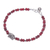Garnet and silver pendant bracelet, 'Khao River Charm' - Beaded Hill Tribe Bracelet with Garnets (image 2d) thumbail