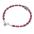 Garnet and silver pendant bracelet, 'Khao River Charm' - Beaded Hill Tribe Bracelet with Garnets (image 2e) thumbail