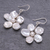 Cultured keshi pearl dangle earrings, 'Fair Flower' - Artisan Crafted Cultured Pearl Earrings