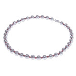 Cultured pearl and garnet strand necklace, 'Cherished' - Strand Necklace with Cultured Grey Pearls and Garnets
