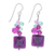 Halskette aus Quarz- und Zuchtperlenperlen - Ohrhänger aus violettem Quarz- und Zuchtperlen