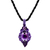 Amethyst macrame pendant necklace, 'Heartfelt Wish' - Macrame Necklace with Amethyst Beads