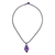 Amethyst macrame pendant necklace, 'Heartfelt Wish' - Macrame Necklace with Amethyst Beads