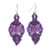 Amethyst macrame dangle earrings, 'Heartfelt Wish' - Purple Macrame Earrings with Amethyst
