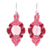 Rose quartz macrame dangle earrings, 'Heartfelt Wish' - Pink Macrame Earrings with Rose Quartz