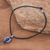 Collar con colgante de macramé de lapislázuli - Collar de Macramé hecho a mano con Lapislázuli