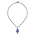 Lapis lazuli macrame pendant necklace, 'Heartfelt Wish' - Handmade Macrame Necklace with Lapis Lazuli