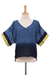 Cotton batik blouse, 'Modern Mood' - Blue Batik Cotton Blouse (image 2a) thumbail