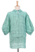 Cotton batik blouse, 'Green Garden' - Hand-Painted Batik Cotton Blouse (image 2f) thumbail