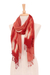 Hand-woven batik silk scarves, 'Cozy Nook' (pair) - Hand-Woven Batik Silk Scarves in Crimson and Orange (Pair)