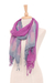 Hand-woven batik silk scarves, 'Stormy Sky' (pair) - Hand-Woven Batik Silk Scarves in Purple and Grey (Pair) (image 2b) thumbail