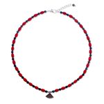 Howlite and jasper pendant necklace, 'Modern Tribal' - Hill Tribe Howlite and Jasper Pendant Necklace