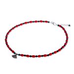 Howlite and jasper pendant necklace, 'Modern Tribal' - Hill Tribe Howlite and Jasper Pendant Necklace