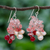 Cultured pearl and quartz dangle earrings, 'Pink Palace' - Thai Cultured Pearl and Quartz Dangle Earrings