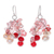 Cultured pearl and quartz dangle earrings, 'Pink Palace' - Thai Cultured Pearl and Quartz Dangle Earrings thumbail