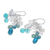 Cultured pearl and quartz dangle earrings, 'Teal Palace' - Blue Cultured Pearl and Quartz Dangle Earrings