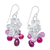 Multi-gemstone dangle earrings, 'Eye Candy in Pink' - Cultured Pearl and Rainbow Moonstone Dangle Earrings