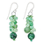 Quartz dangle earrings, 'Bubble Tea in Green' - Green Quartz and Glass Bead Dangle Earrings (image 2a) thumbail