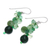 Quartz dangle earrings, 'Bubble Tea in Green' - Green Quartz and Glass Bead Dangle Earrings (image 2c) thumbail