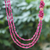 Quartz beaded strand necklace, 'Pink Fantasy' - Hand Crafted Pink Quartz & Glass Long Beaded Strand Necklace (image 2) thumbail