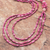 Quartz beaded strand necklace, 'Pink Fantasy' - Hand Crafted Pink Quartz & Glass Long Beaded Strand Necklace (image 2b) thumbail