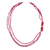 Quartz beaded strand necklace, 'Pink Fantasy' - Hand Crafted Pink Quartz & Glass Long Beaded Strand Necklace (image 2d) thumbail