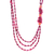 Quartz beaded strand necklace, 'Pink Fantasy' - Hand Crafted Pink Quartz & Glass Long Beaded Strand Necklace (image 2e) thumbail