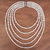 Cultured pearl strand necklace, 'Sheer Purity' - Cultured Pearl Five-Strand Necklace Handcrafted in Thailand (image 2b) thumbail