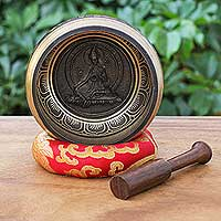 Juego de cuencos tibetanos de aleación de latón, 'Tara's Voice' (3 piezas) - Juego de cuencos tibetanos de estilo budista (3 piezas)