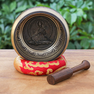 Juego de cuencos tibetanos de aleación de latón (3 piezas) - Juego de cuencos tibetanos de estilo budista (3 piezas)