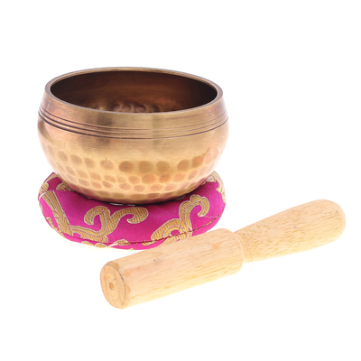 Hammered Brass Alloy Singing Bowl Set (3 Pieces)
